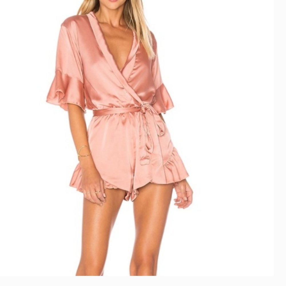 Lioness Pink Satin Romper - XS